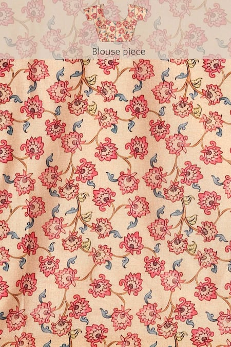 Shop Sayisha Off White Silk Peacock Garden Saree With Running Blouse Shop_Sayisha_Off White Silk Peacock Garden Saree With Running Blouse