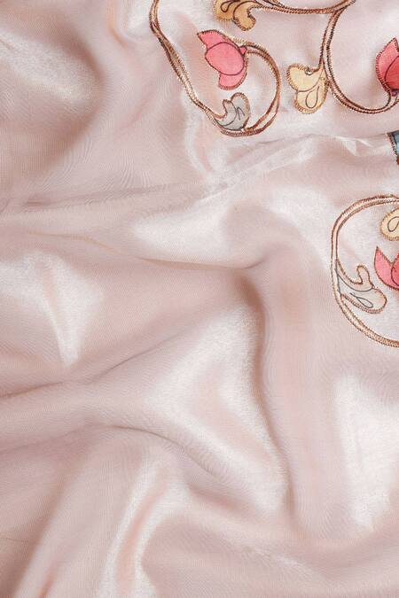 Sayisha Off White Silk Mughal Garden Saree With Running Blouse at Aza Fashions Sayisha_Off White Silk Mughal Garden Saree With Running Blouse_at_Aza_Fashions