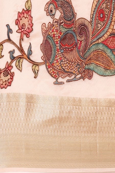 Buy Sayisha Off White Silk Mayur Garden Saree With Running Blouse Online at Aza Fashions Buy_Sayisha_Off White Silk Mayur Garden Saree With Running Blouse_Online_at_Aza_Fashions