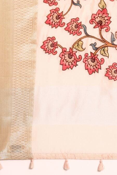 Shop Sayisha Off White Silk Mayur Garden Saree With Running Blouse Online at Aza Fashions Shop_Sayisha_Off White Silk Mayur Garden Saree With Running Blouse_Online_at_Aza_Fashions