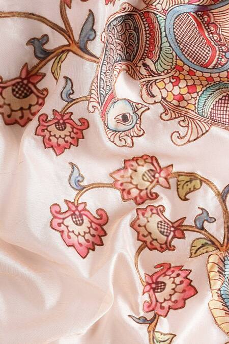 Sayisha Off White Silk Mayur Garden Saree With Running Blouse at Aza Fashions Sayisha_Off White Silk Mayur Garden Saree With Running Blouse_at_Aza_Fashions