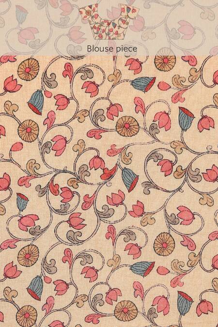 Shop Sayisha Off White Silk Mayur Garden Saree With Running Blouse Shop_Sayisha_Off White Silk Mayur Garden Saree With Running Blouse