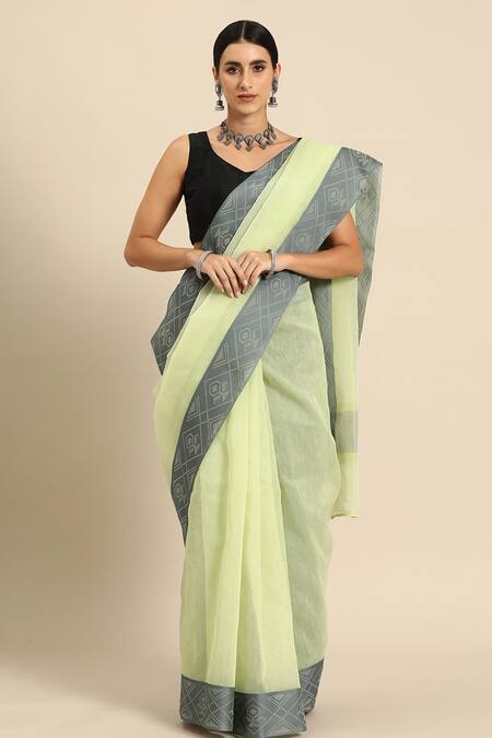 Shop Pink Linen Blend Saree Festive Wear Online at Best Price | Cbazaar