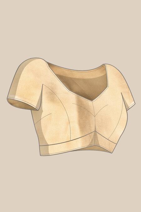 Shop Sayisha Beige Silk Floral Pattern Woven Saree With Running Blouse Shop_Sayisha_Beige Silk Floral Pattern Woven Saree With Running Blouse