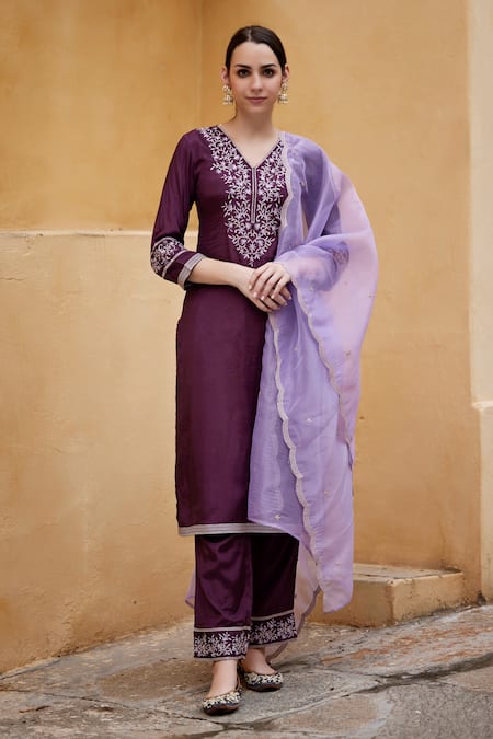 Seher Jaipur Amara Floral Embroidered Kurta Set 