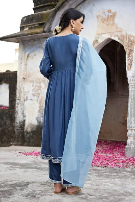 Seher Jaipur Sofia Floral Embroidered Anarkali Set 