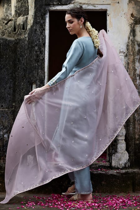 Seher Jaipur Zara Thread Embroidered Angarkha Pant Set 