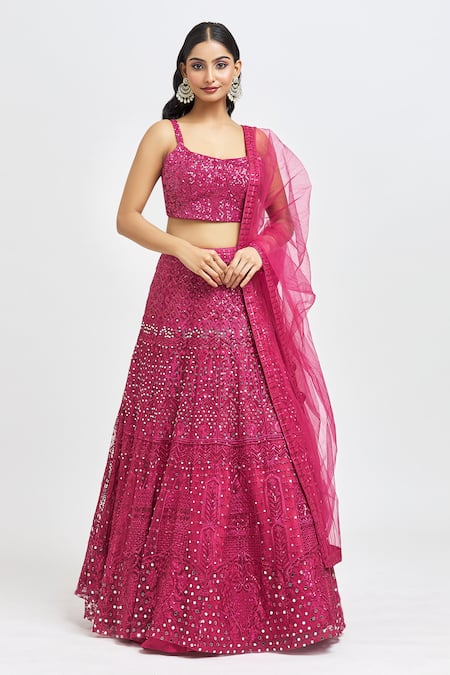 MeenaGurnam Sequin Embroidered Lehenga Set 