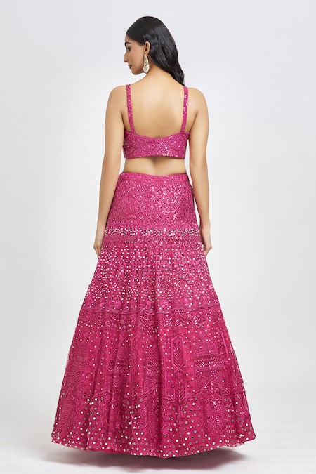 Meenagurnam Sequin Embroidered Lehenga Set 