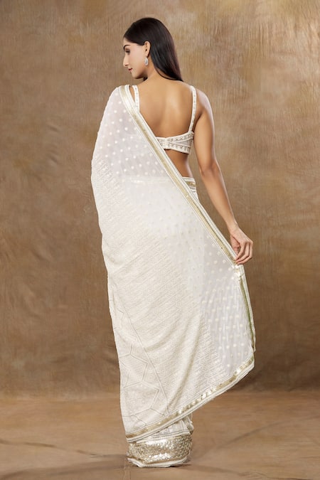 Meenagurnam Chikankari Work Saree With Blouse 