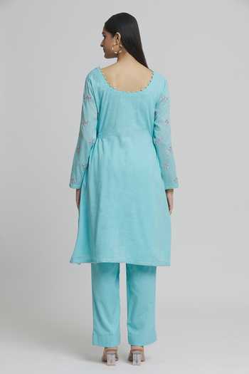 Khwaab By Sanjana Lakhani Floral Embroidered Kurta Pant Set 