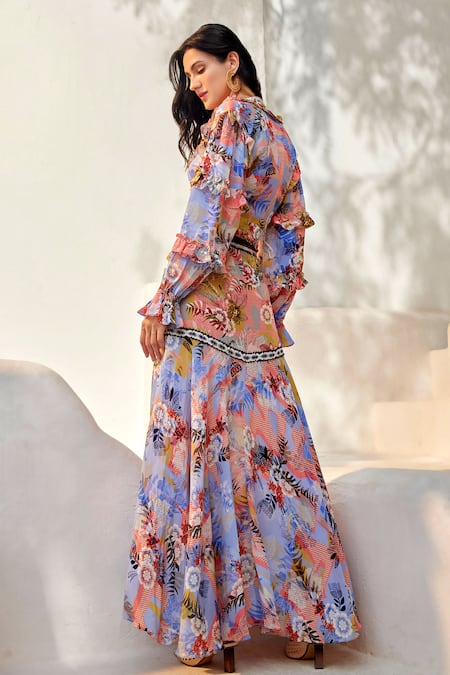 Bhanuni By Jyoti Taylor Floral Print Crop Top 