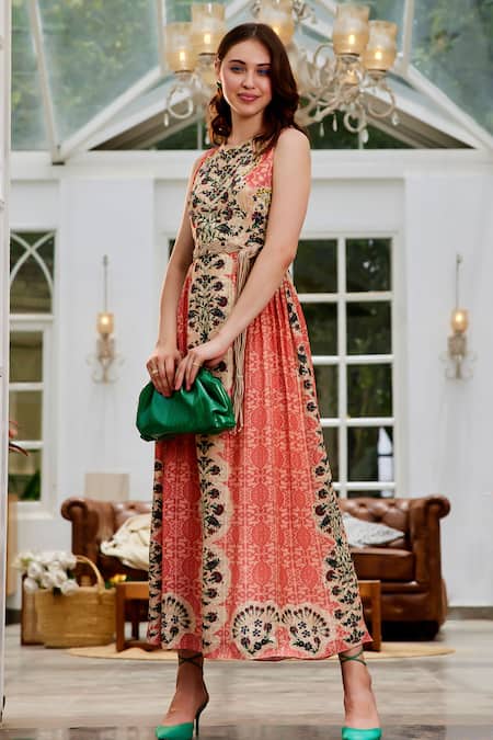 Bhanuni By Jyoti Botanique Printed Pleated Dress 