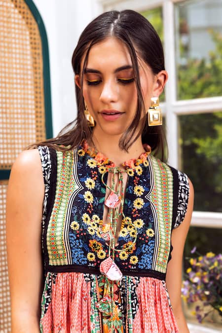 Bhanuni By Jyoti Celina Printed Gathered Top 