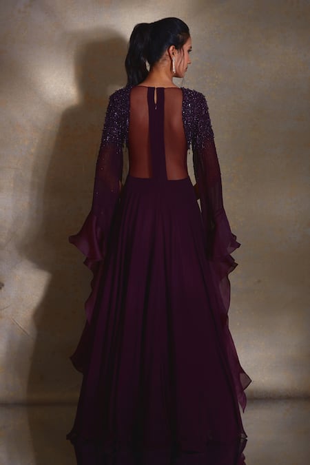 Shloka Khialani Amara Placed Bead Embellished Gown 
