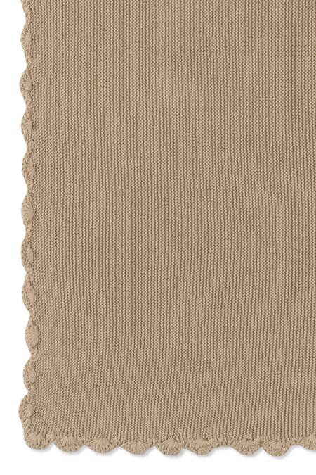 Shop Houmn Beige 100% Soft Cotton Knitted Fuzzy Fables Baby Blanket And Rabbit Toy Set Online at Aza Fashions Shop_Houmn_Beige 100% Soft Cotton Knitted Fuzzy Fables Baby Blanket And Rabbit Toy Set_Online_at_Aza_Fashions