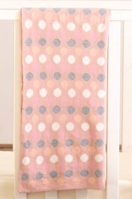Shop Houmn Multi Color 100% Soft Cotton Knitted Polka Dot Bunny Baby Blanket And Toy Set at Aza Fashions Shop_Houmn_Multi Color 100% Soft Cotton Knitted Polka Dot Bunny Baby Blanket And Toy Set_at_Aza_Fashions