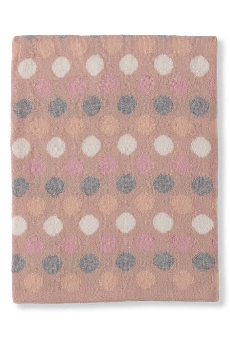 Houmn Multi Color 100% Soft Cotton Knitted Polka Dot Bunny Baby Blanket And Toy Set at Aza Fashions Houmn_Multi Color 100% Soft Cotton Knitted Polka Dot Bunny Baby Blanket And Toy Set_at_Aza_Fashions