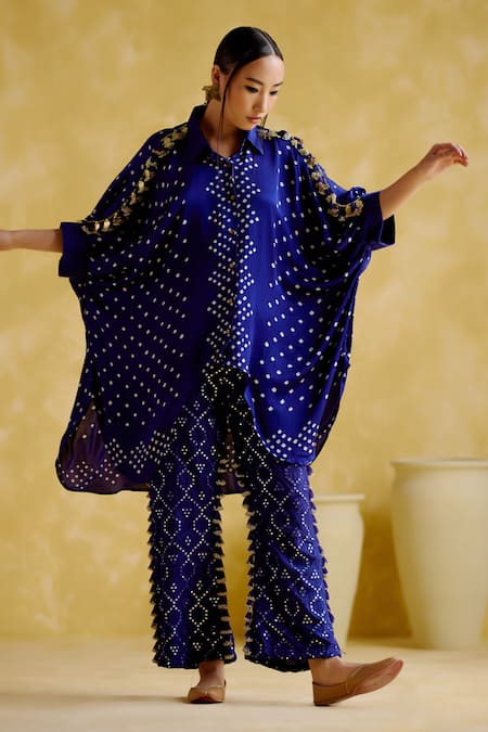 5Elements Bandhani Pattern Embellished Kaftan 