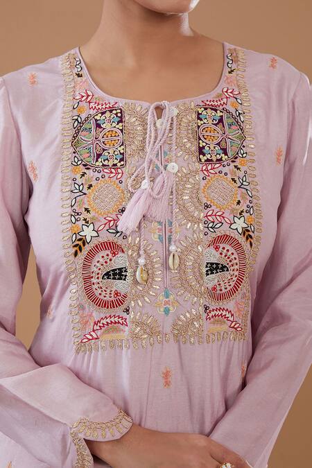 Buy BAIDEHI Purple Organza, Georgette Sequins, Embroidery Round Lavender Kurta Gharara Set Online at Aza Fashions Buy_BAIDEHI_Purple Organza, Georgette Sequins, Embroidery Round Lavender Kurta Gharara Set _Online_at_Aza_Fashions