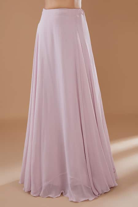 Buy_Baidehi_Purple Georgette Sequins, Embroidery Round Attached Cape Blouse And Lehenga Set _Online_at_Aza_Fashions