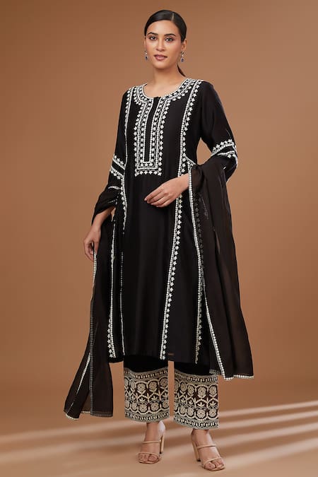 BAIDEHI A Line Embroidered Kurta Pant Set 