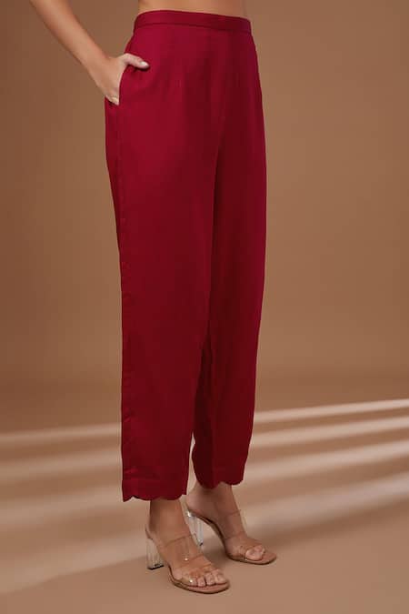 Buy BAIDEHI Red Organza, Cotton Satin Embroidery, Sequins, Pearls Florin Kurta Pant Set Online at Aza Fashions Buy_BAIDEHI_Red Organza, Cotton Satin Embroidery, Sequins, Pearls Florin Kurta Pant Set_Online_at_Aza_Fashions