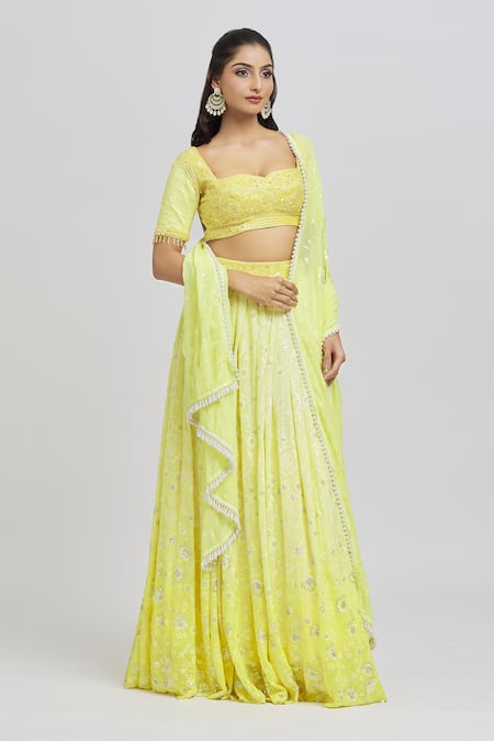 Label Priyanka Kar Embroidered Lehenga Set 