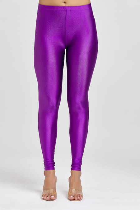 Shop_Label Priyanka Kar_Purple Georgette Sequins Sweetheart Neck Embellished Kurta Legging Set _Online_at_Aza_Fashions