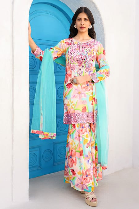 Seams Pret And Couture Tahira Floral Print Kurta Sharara Set 