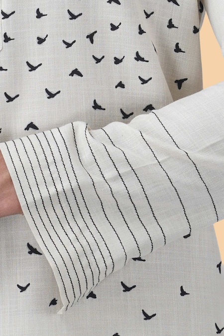 Buy Manish Nagdeo Beige Silk Embroidery Printed Bundi Jacket Kurta Set Online at Aza Fashions Buy_Manish Nagdeo_Beige Silk Embroidery Printed Bundi Jacket Kurta Set _Online_at_Aza_Fashions