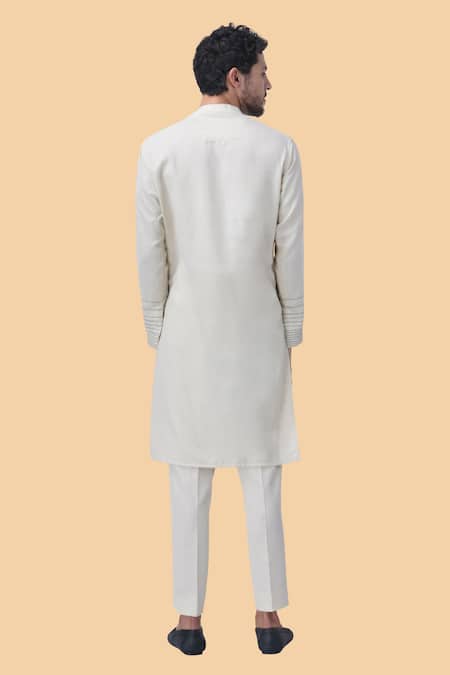 Shop Manish Nagdeo Beige Silk Embroidery Printed Bundi Jacket Kurta Set at Aza Fashions Shop_Manish Nagdeo_Beige Silk Embroidery Printed Bundi Jacket Kurta Set _at_Aza_Fashions