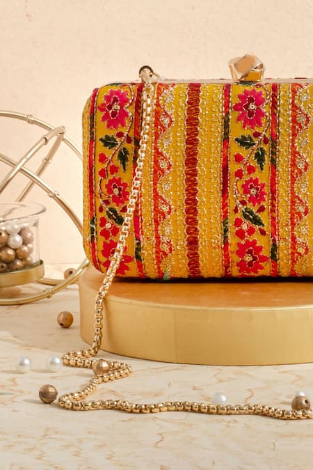 Red Patola Clutch Box Box Clutch Purse Handbag Partywear Purse | eBay