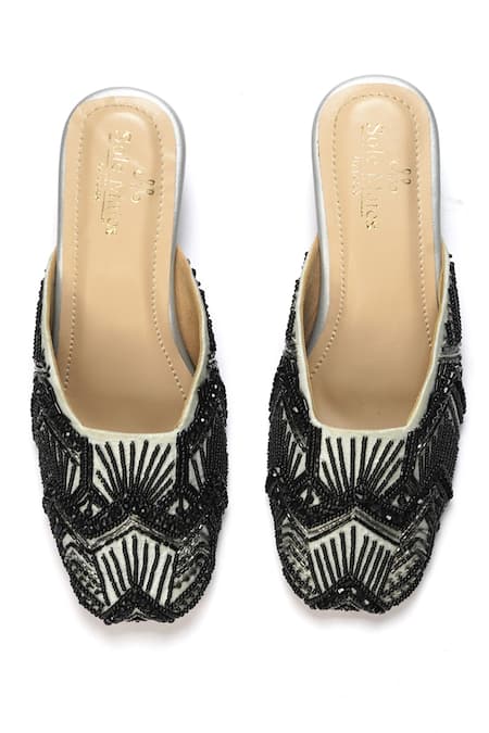 Sole Mates by Palak Zara Bead & Cutdana Embroidered Mules 