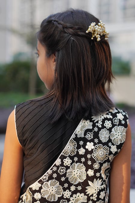 Taber Tikri Floral Embroidered Top & Skirt Set 