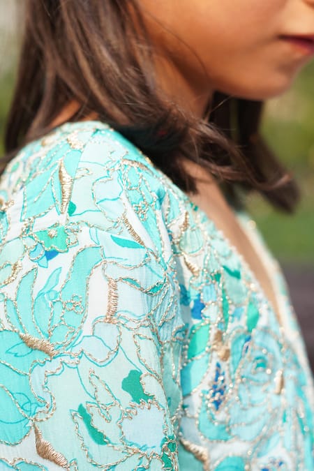 Taber Tikri Bloom Print Kurta & Pant Set 