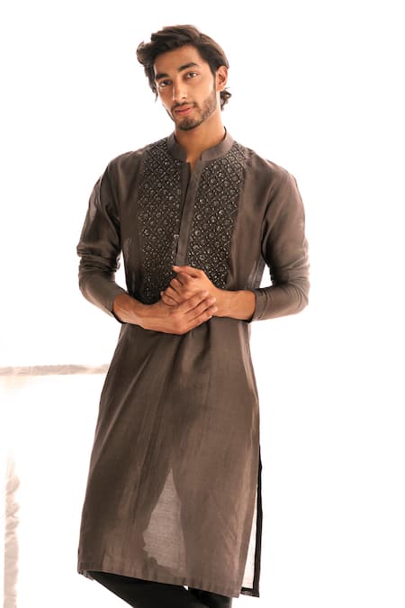 Sawan Gandhi Chikankari Embroidered Yoke Kurta Set 