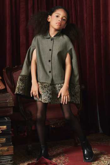 Shop_Jasmine And Alaia_Grey Oxford Fabric Textured Kacy Cape_Online_at_Aza_Fashions