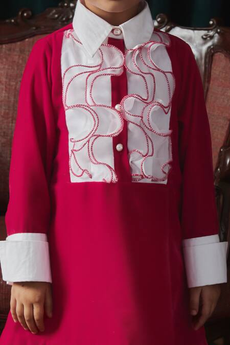 Buy_Jasmine And Alaia_Pink Velvet Embellished Ruffle Stella Bodice Dress_Online_at_Aza_Fashions