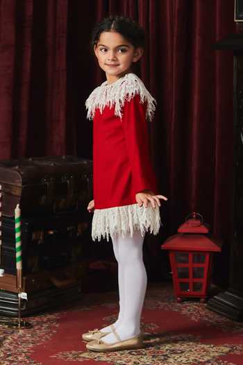 Buy_Jasmine And Alaia_Red Velvet Embellished Lace Carena Dress_Online_at_Aza_Fashions