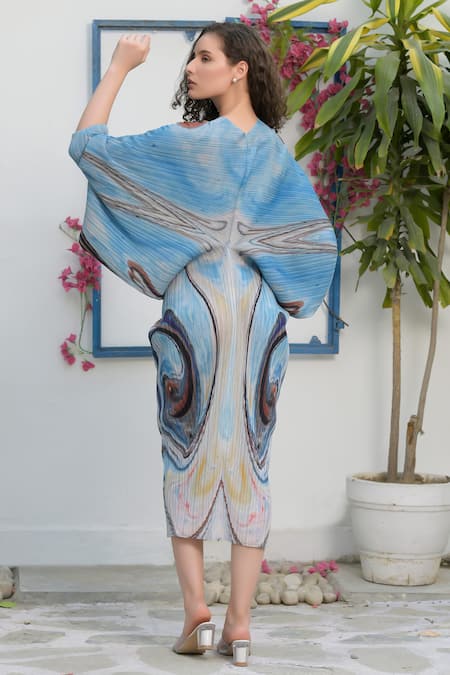 Tasuvure Kimono Kitsch Abstract Print Dress 