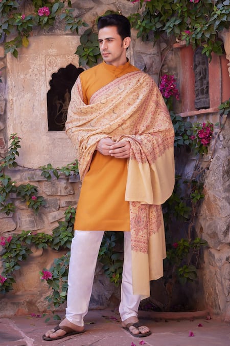 Toosh Kashmir Sozni Embroidered Jamawar Pashmina Shawl 