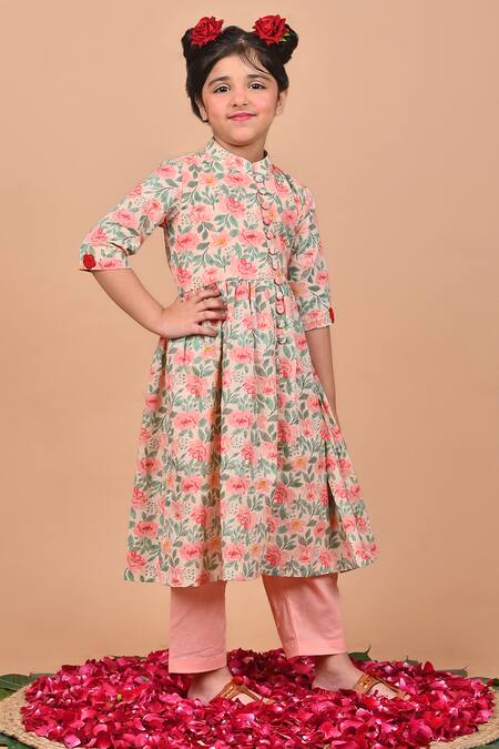 Buy The Cotton Staple Peach Cotton Honey Crochet Placement Embroidered Cape And Pant Set Online at Aza Fashions Buy_The Cotton Staple_Peach Cotton Honey Crochet Placement Embroidered Cape And Pant Set _Online_at_Aza_Fashions