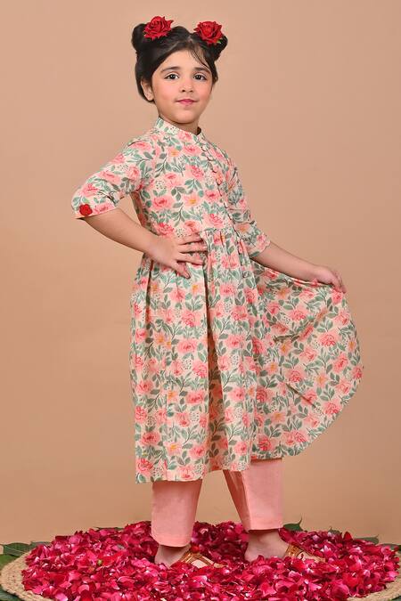 Shop The Cotton Staple Peach Cotton Honey Crochet Placement Embroidered Cape And Pant Set Online at Aza Fashions Shop_The Cotton Staple_Peach Cotton Honey Crochet Placement Embroidered Cape And Pant Set _Online_at_Aza_Fashions