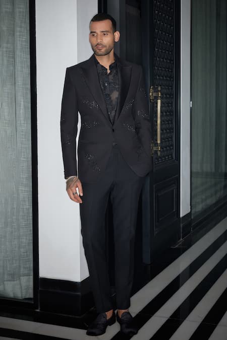 Philocaly Galaxy Embroidered Single Breasted Blazer 