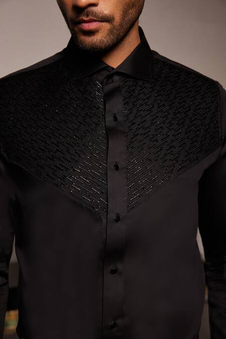 Shop_Philocaly_Black Cotton Embroidery Vesta Bodice Shirt _Online_at_Aza_Fashions