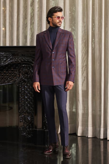 Philocaly Dusk Dupplin Checks Print Blazer 