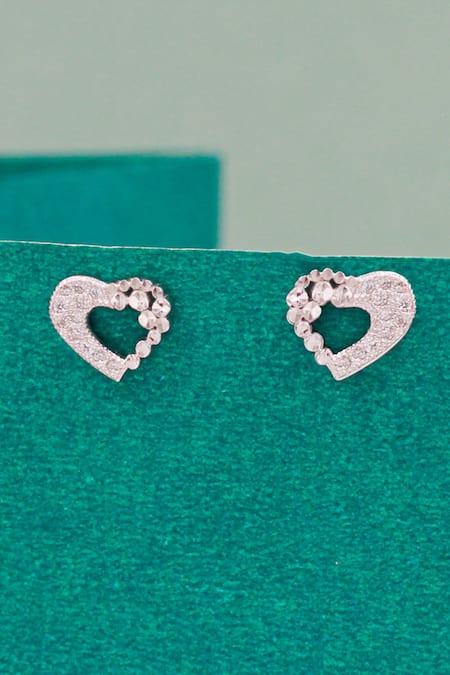 Tiffany Elsa Peretti Open Heart Stud Earrings, Rose Gold, Preowned WA001
