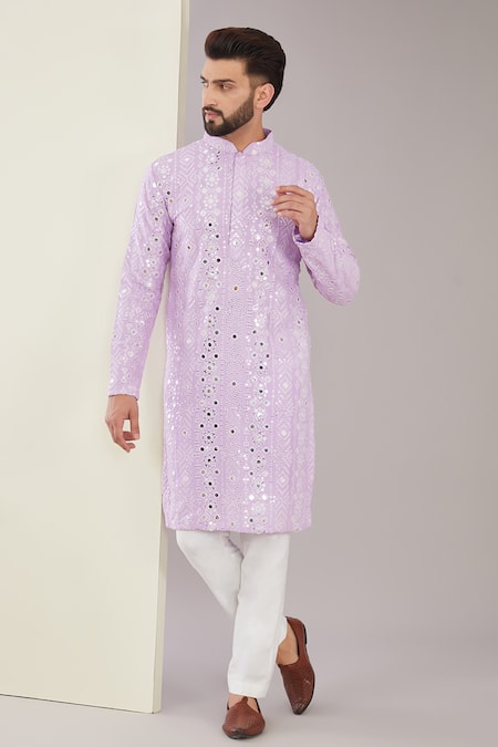 Kasbah Silk Geometric Embroidered Kurta 