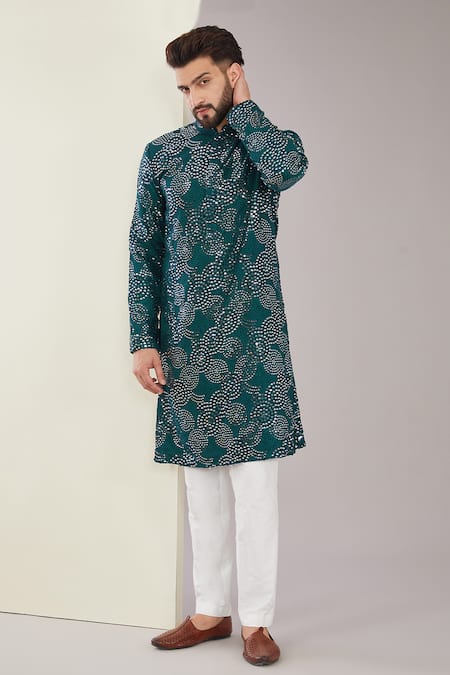 Kasbah Silk Circular Embroidered Pattern Kurta 